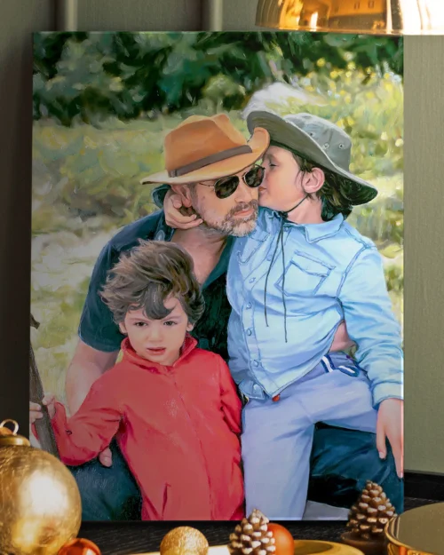 Custom Family Portrait Oil Painting Gift