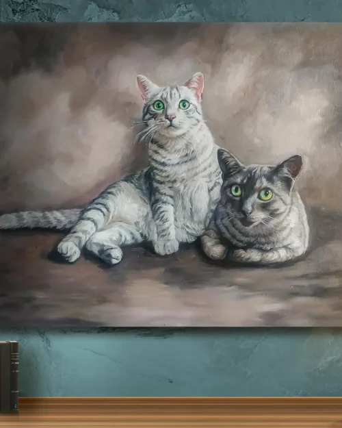 Memorial Cats Portrait — Original Artwork