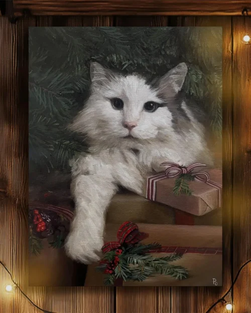 Artistic Cat Portrait — Painting for Christmas