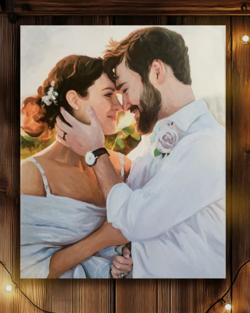 Get Wedding Photo Oil Painting On Canvas