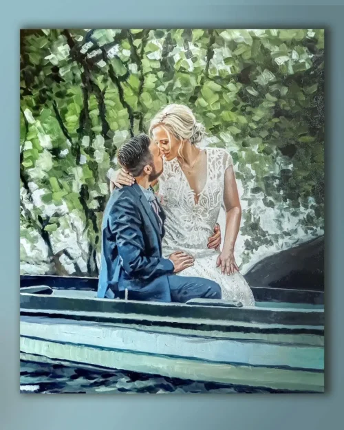 Custom Wedding Picture Painting — Couple Portrait Art